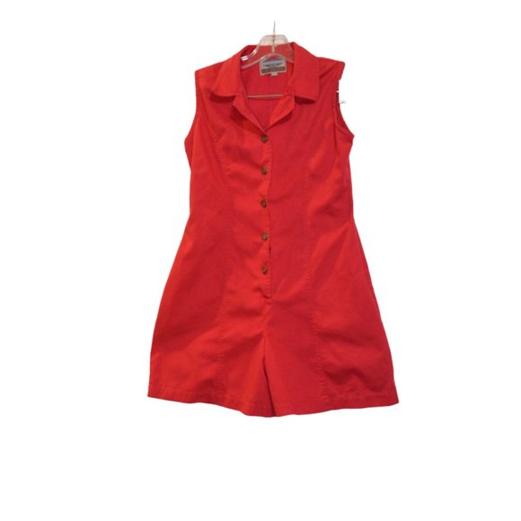 Glanfranco Rossi Sportswear Retro DenRomper Red Short Dress Sleeveless S/CH - Picture 1 of 5